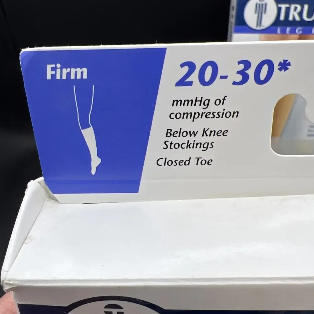 (3) Truform BLACK XL Leg Health Compression Stockings Firm Below Knee Socks 8865